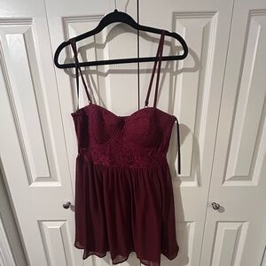 Material girl - deep cranberry dress